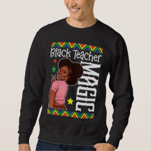 Moletom Professora Negra Magia Ensina História Negra Mon