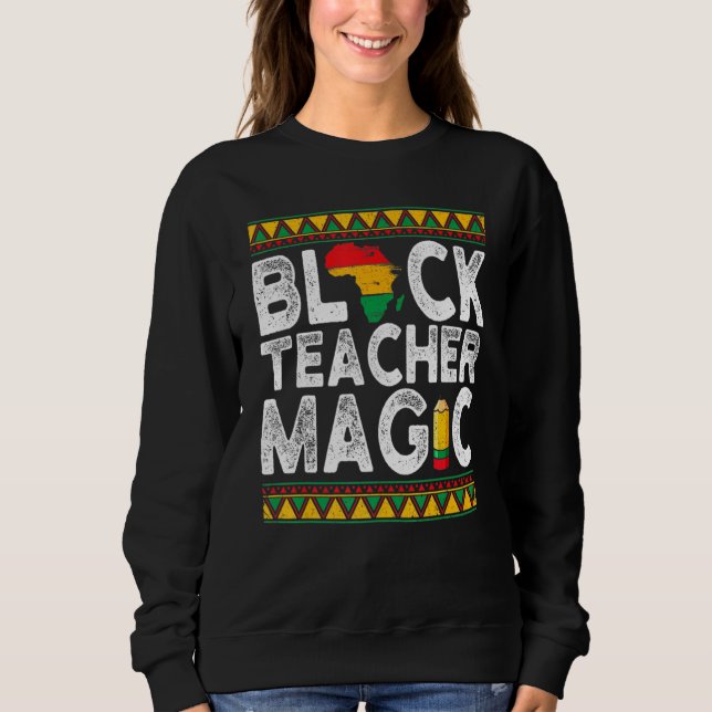 Moletom Professora Negra Professora Mágica História Negra  (Frente)