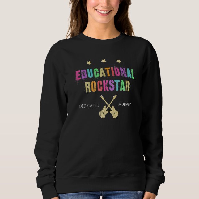 Moletom Professora Rockstar educacional dedicada S motivad (Frente)