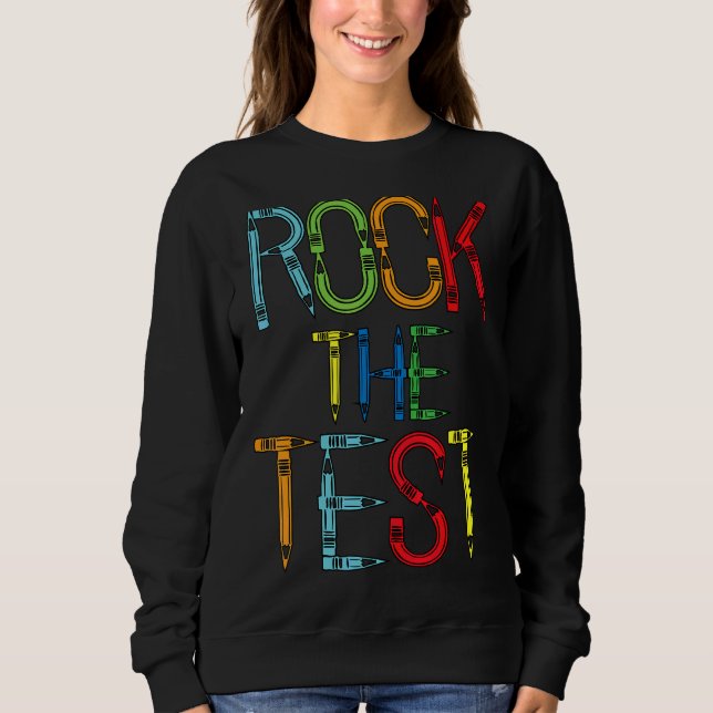 Moletom Professores do Dia de Teste do Professor Rock (Frente)