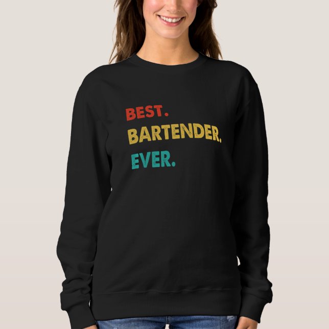 Moletom Profissão De Bartender Retrora Melhor Bartender Nu (Frente)