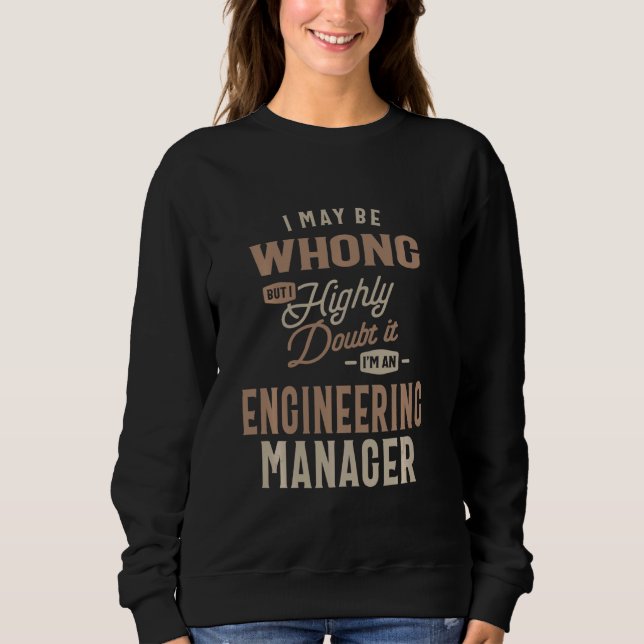 Moletom Profissão de Cargo Funny do Engineering Manager Oc (Frente)