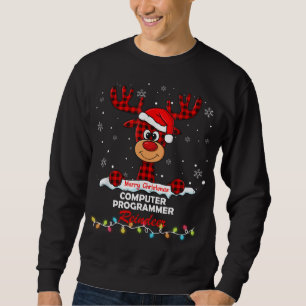 Moletom Programador de Computadores Reindeer Santa Hat Buf