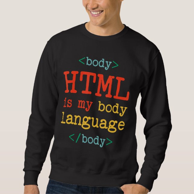 Moletom Programmer Coder Computer HTML is My Body Language (Frente)