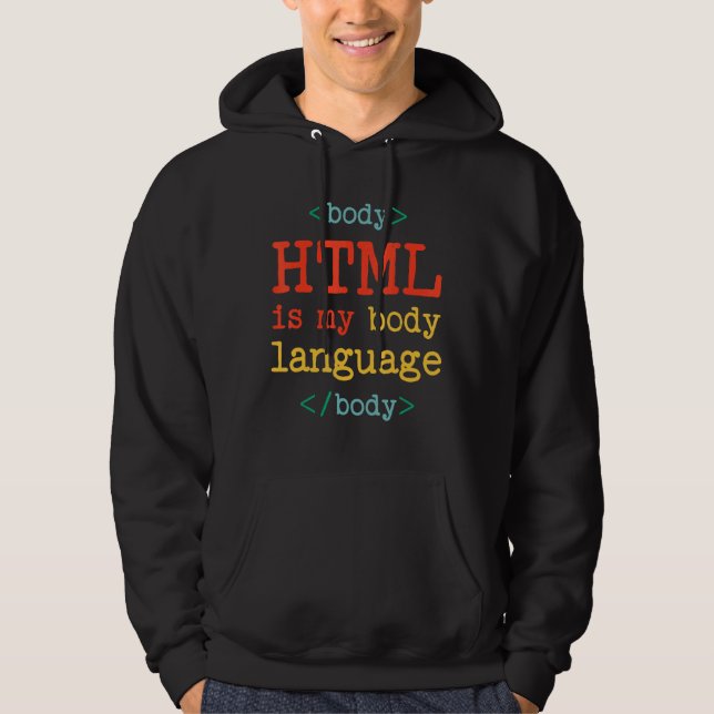 Moletom Programmer Coder Computer HTML is My Body Language (Frente)