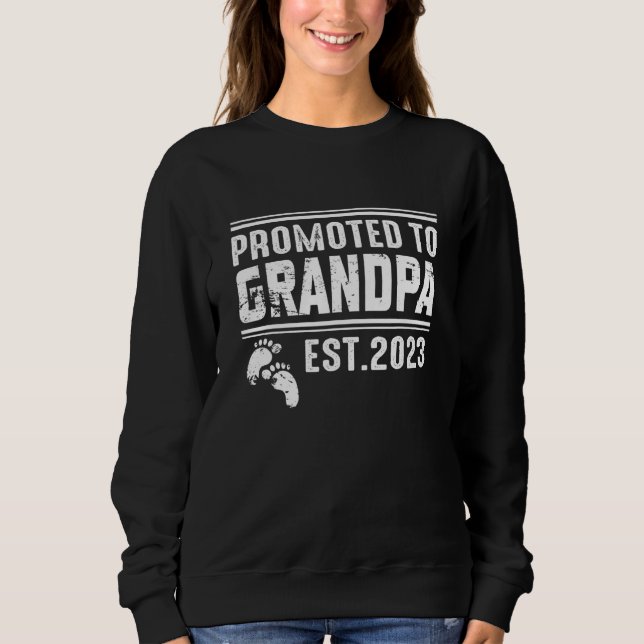 Moletom Promoted to Grandpa 2023  for First Time Grandpa (Frente)