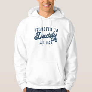Moletom Promovido a Papai EST. 2025 Engraçado Breve Pai