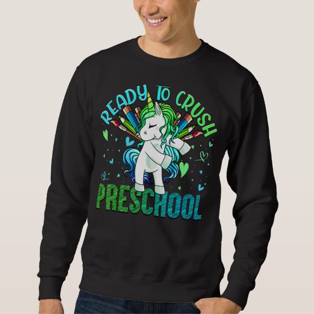Moletom Pronta Para Esmagar A Pré-Escola De Volta À Faculd (Frente)
