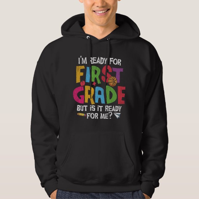 Moletom Pronto para o Primeiro Ano da Escola Divertido par (Frente)