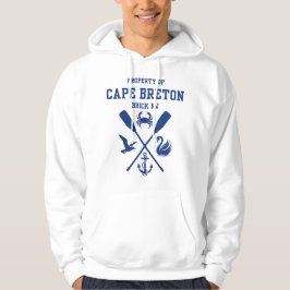 Moletom Propriedade de Cape Breton Letras Azuis Escuras