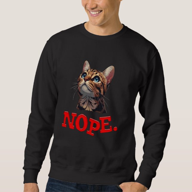 Moletom Proprietário de Gato Bengala NOPE Stubborn Proprie (Frente)