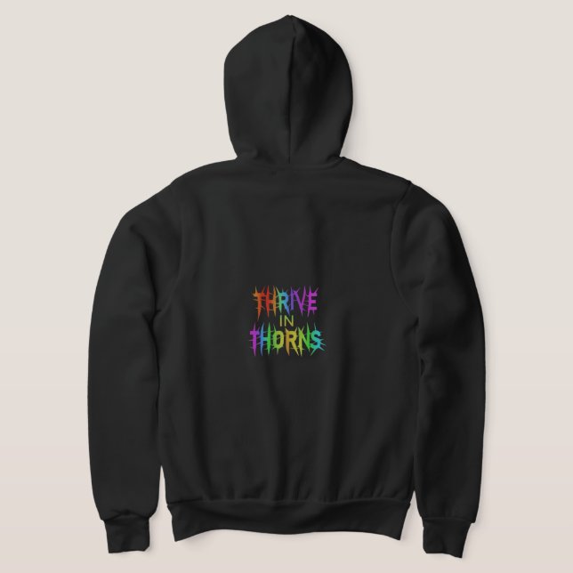 Moletom "prospere em Thorns", Cheio Zip Hoodie. (Postura das costas)