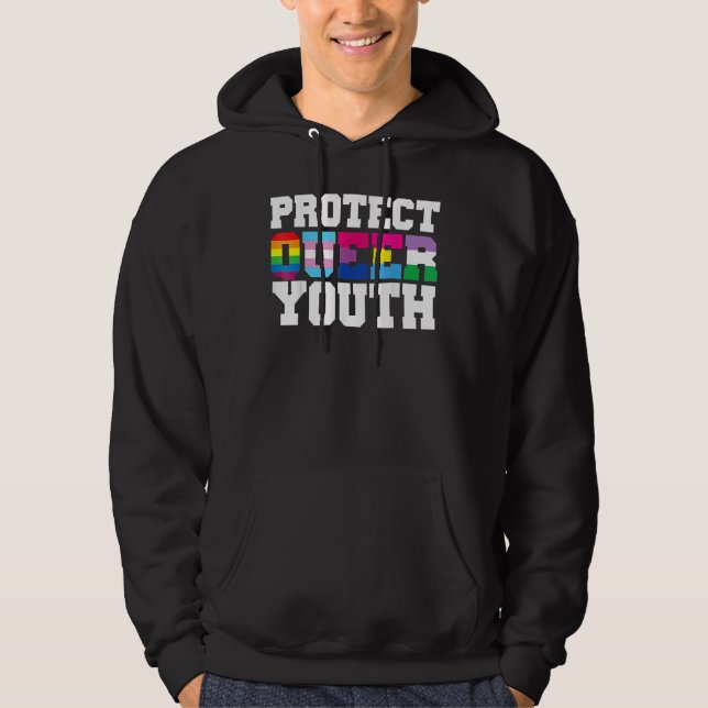 Moletom Protect Queer Youth LGBT Awareness Gay Lesbian Pri (Frente)