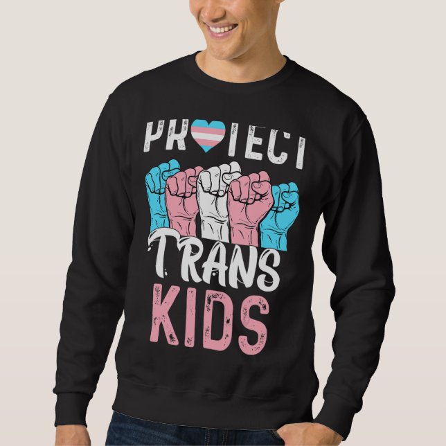 Moletom Proteger o Orgulho Lgbt Transgênero de Crianças Tr (Frente)