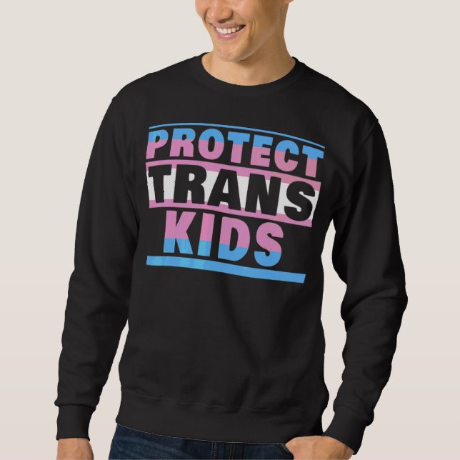 Moletom Proteger Transgêneros de Orgulho Trans de Crianças (Frente)