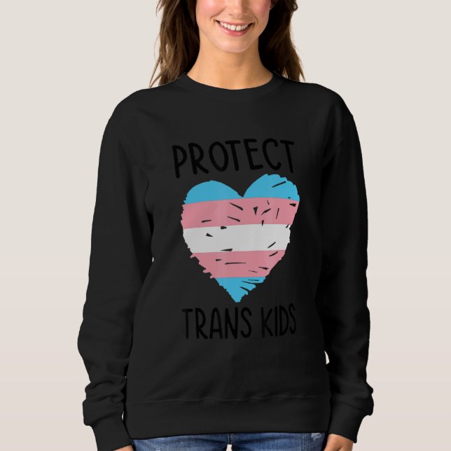 Moletom Proteja Crianças Trans Lgbtq Arco-íris Orgulho Div (Frente)