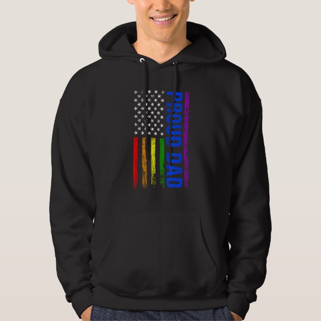 Moletom Proud Dad Lgbt Gay Pride Support Lgbtq Parade Amer (Frente)