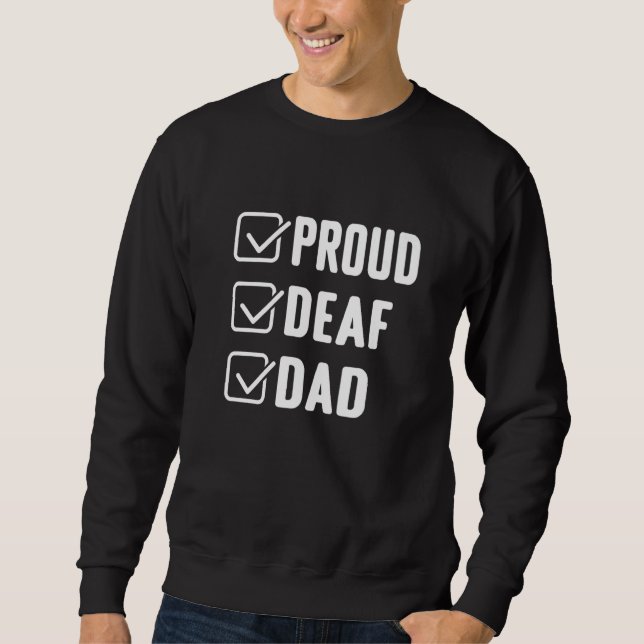 Moletom Proud deaf dad ASL Hand gesture deaf awareness Pre (Frente)