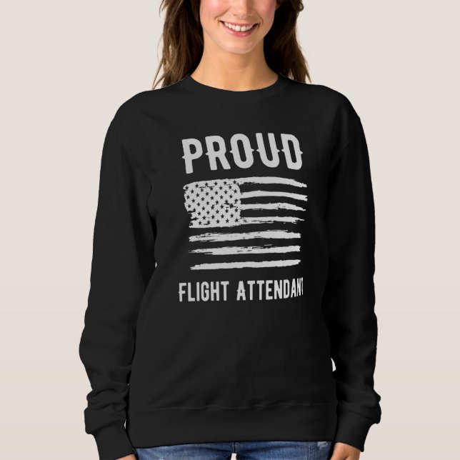 Moletom Proud Flight Attendant Profession American Flag Pr (Frente)