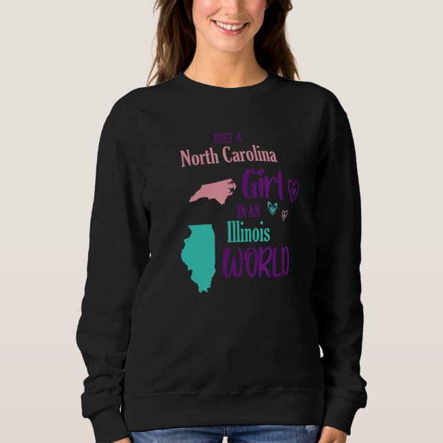 Moletom Proud girl Design Just a North Carolina girl in an (Frente)