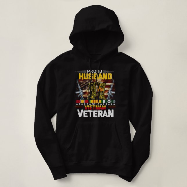 Moletom Proud HUSBAND Of A Vietnam Veteran Vietnam War Vet (Frente do Design)