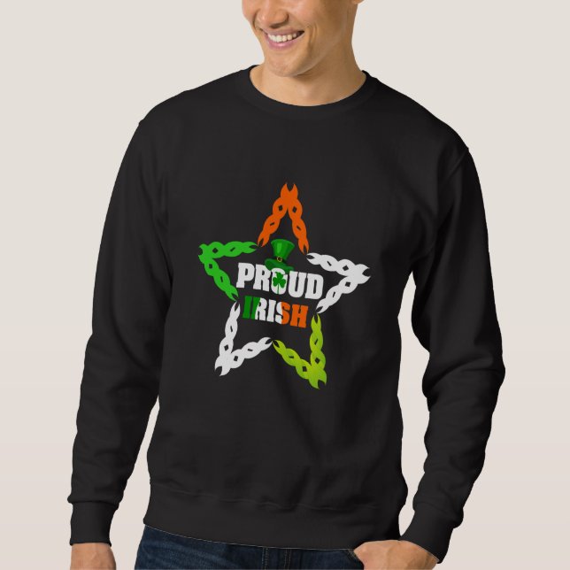 Moletom Proud Irish St Patrick's Day Colorful Celtic Pride (Frente)