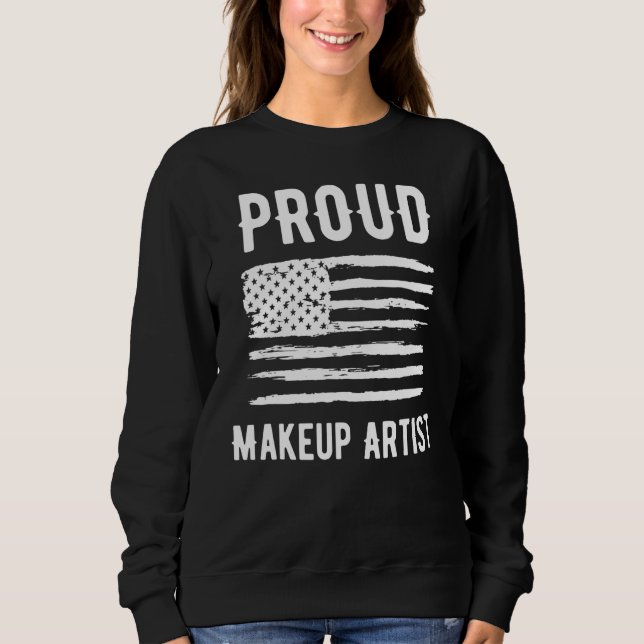 Moletom Proud Makeup Artist Profession American Flag (Frente)