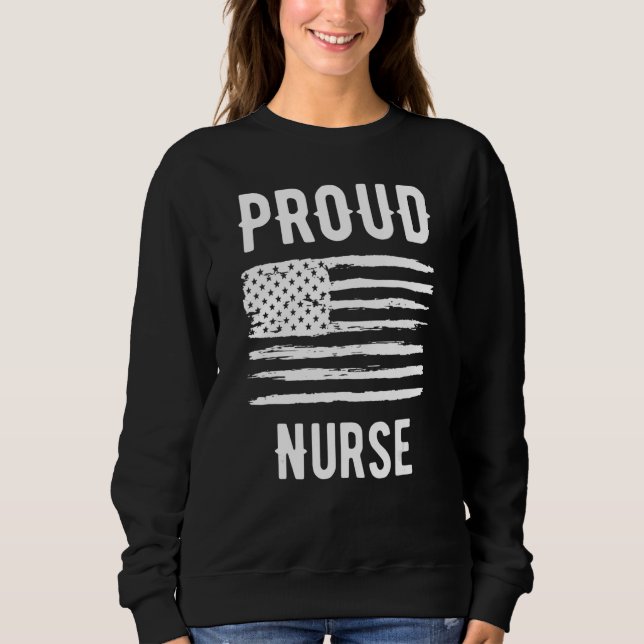 Moletom Proud Nurse Profession American Flag (Frente)