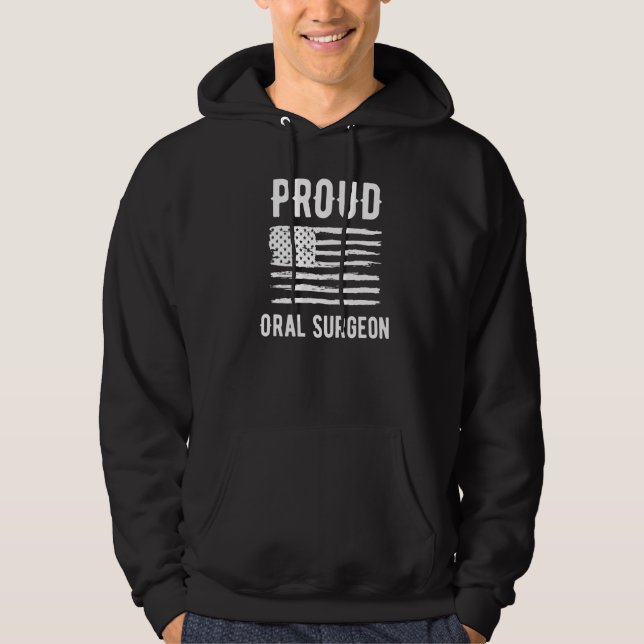 Moletom Proud Oral Surgeon Profession American Flag Premiu (Frente)