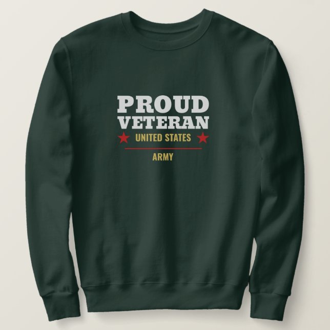 Moletom Proud Veteran – United States Army Sweatshirt (Frente do Design)