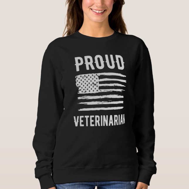 Moletom Proud Veterinarian Profession American Flag Premiu (Frente)