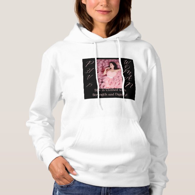 Moletom Proverbs 31 Hoodie Capa Longa Branca (Frente)