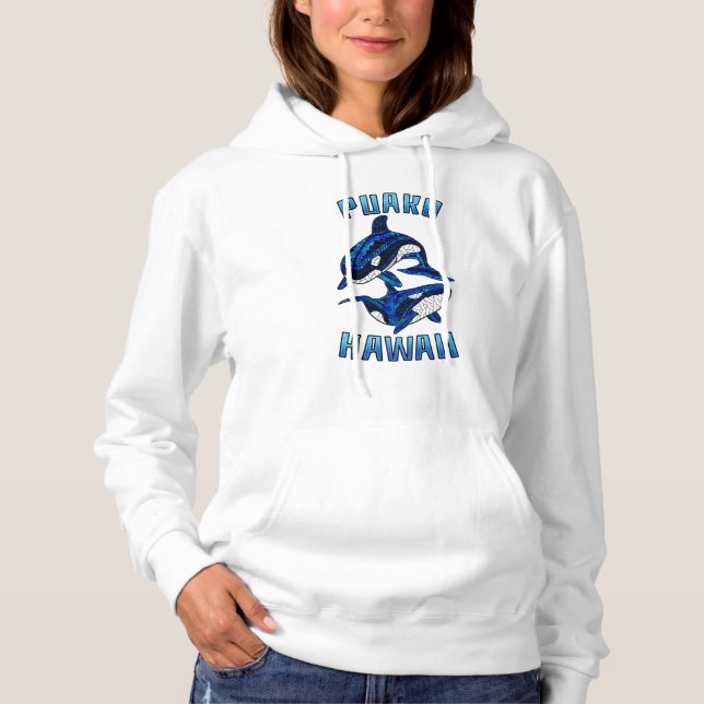 Moletom Puako Hawaii Vacation Tribal Whale Orcas (Frente)