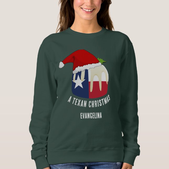 Moletom Pudim de NATAL TEXANO Personalizado (Frente)