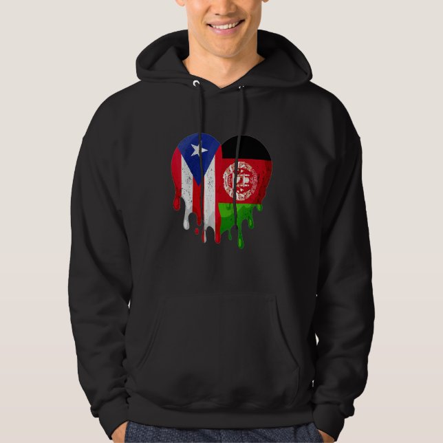 Moletom Puerto Rico Afghanistan Flag Heart Grown Patriot C (Frente)
