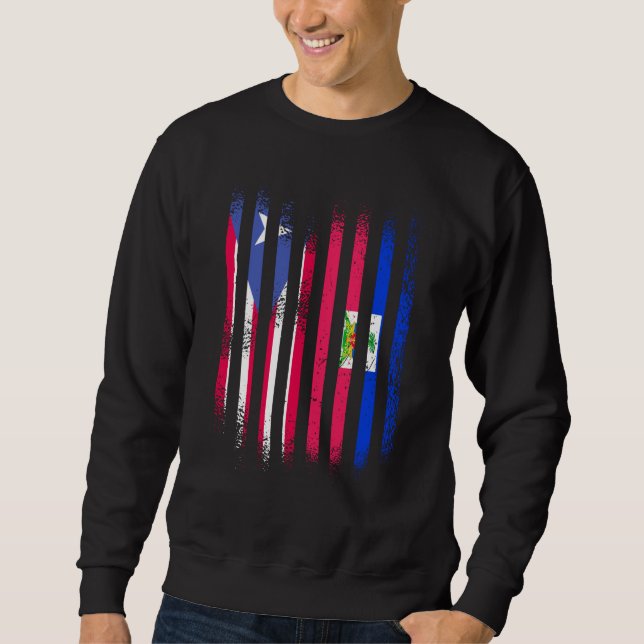 Moletom Puerto Rico Flag Haiti Grown Country Flags Stripes (Frente)