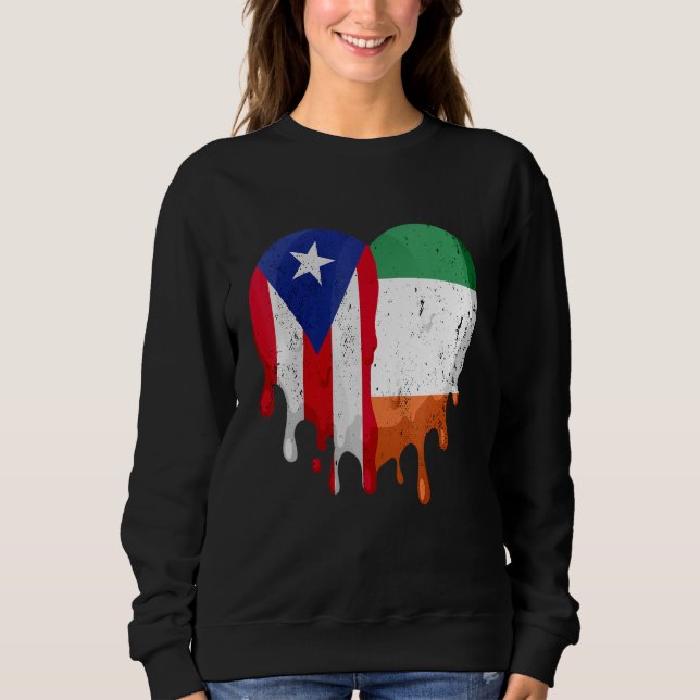 Moletom Puerto Rico Italy Flag Heart Citizen Grown Patriot (Frente)