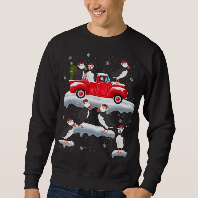 Moletom Puffin Dirigindo Árvore de Natal Putin Chr (Frente)
