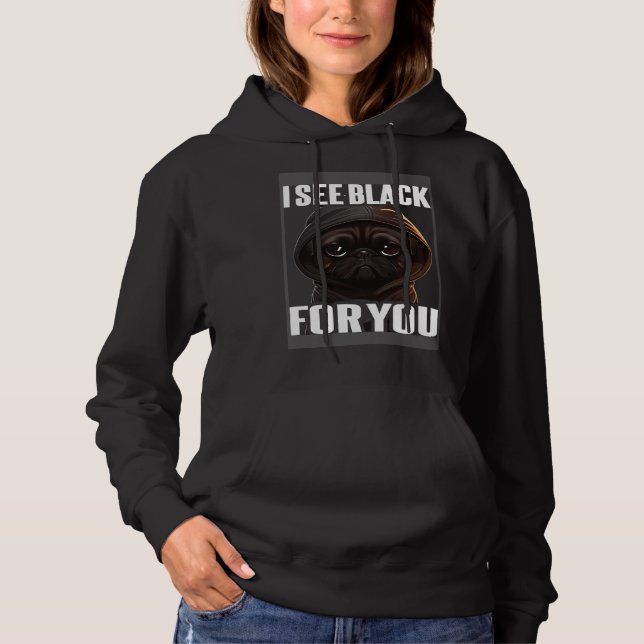 Moletom Pug Coffee I Pug I See Black For You (Frente)