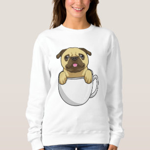 Moletom Pug com Xícara de Café