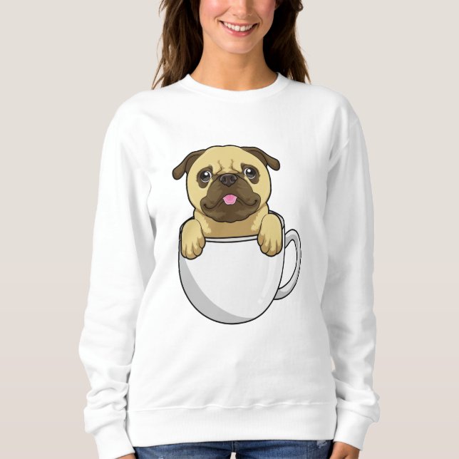 Moletom Pug com Xícara de Café (Frente)