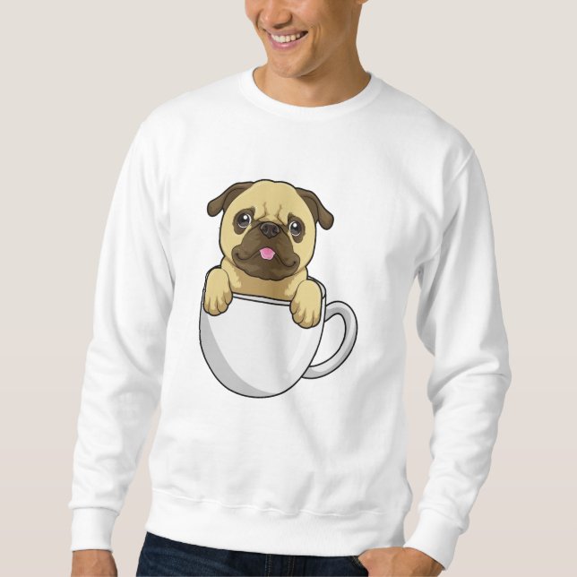 Moletom Pug com Xícara de Café (Frente)