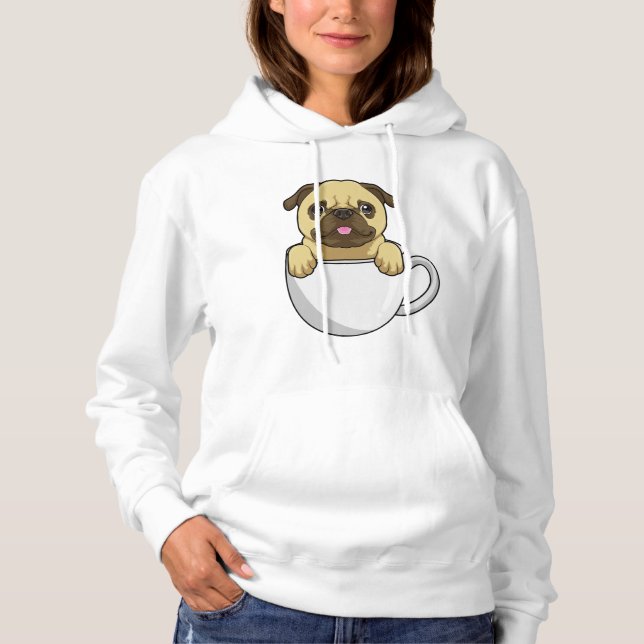 Moletom Pug com Xícara de Café (Frente)