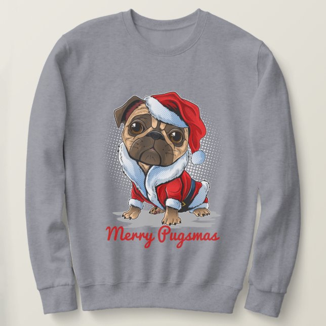 Moletom Pug de Natal (Frente do Design)