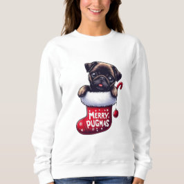 Moletom Pug de Natal "Feliz Pugmas" bonito