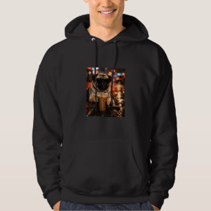 Moletom Pug Divertido Bebendo Café Gelado Presente para Am