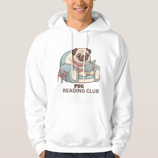 Moletom Pug Divertido Lendo Prosa e Patinhas (Frente)
