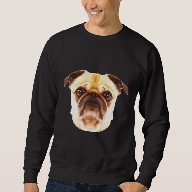 Moletom Pug Dog Photo Face Retrait Art Classic T-Shirt 67 (Frente)