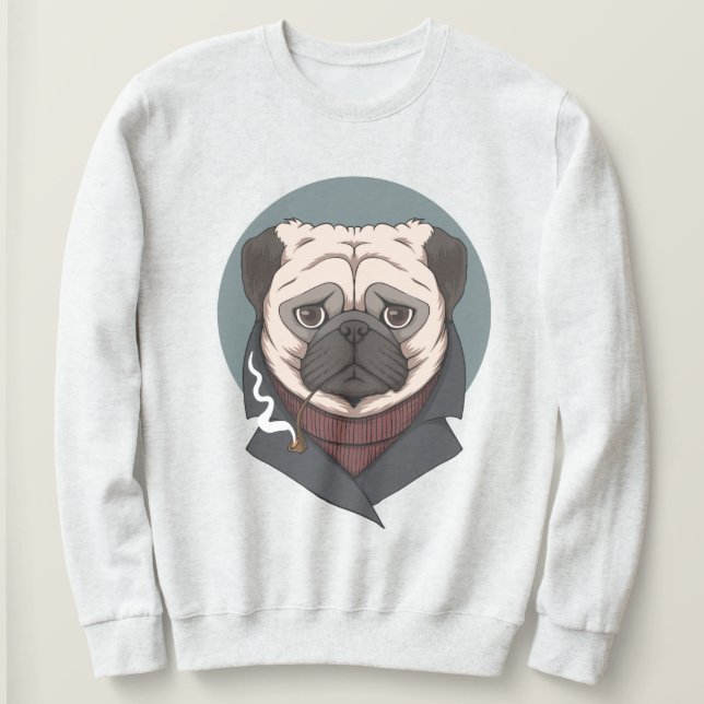 Moletom Pug Gato (Frente do Design)