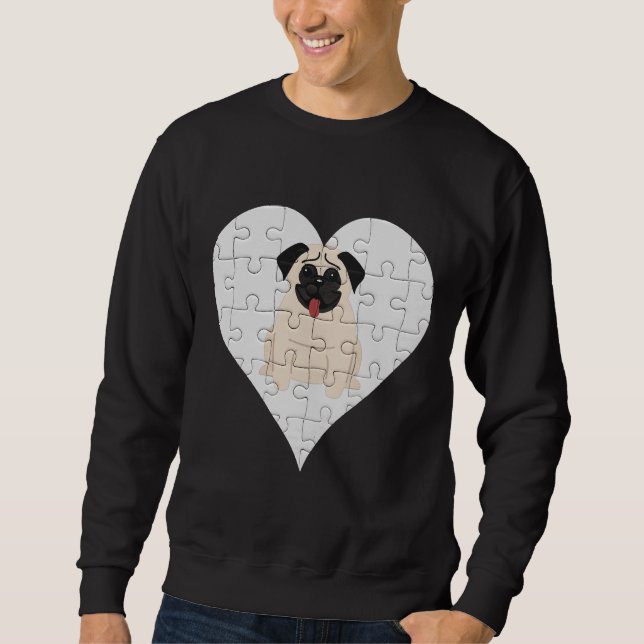 Moletom Pug Heart Jigsen Design - Pug Classic T-Shi (Frente)